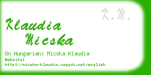 klaudia micska business card